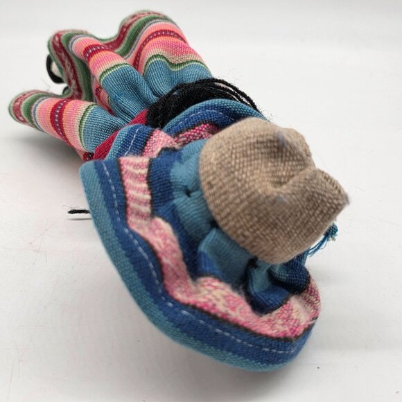 Handmade South American Folk Art Doll With Babies Tapestry Dress & Bonnet 12" - Picture 11 of 11